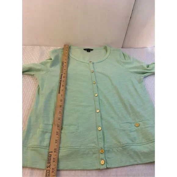 Lands end size 14-16 mint green gold buttons top large petite LP #62830 - Picture 5 of 6